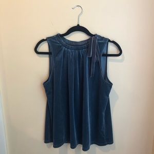 Ann Taylor Stretch Velvet Tank with Neck Tie